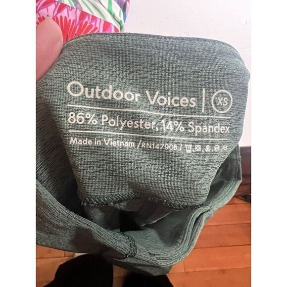 Outdoor Voices Size XS 3/4 Warm Up Leggings Hunter Green Space Dye Stretch - Picture 6 of 7